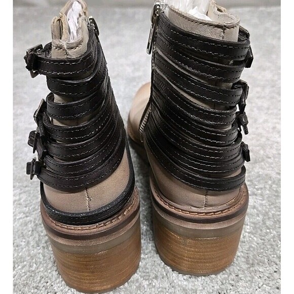 Vintage Foundry Co. PERRI Leather Ankle Boots Beige Women’s Size 6 - Picture 4 of 9